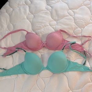 Victoria secret Pink Bra and Pink brand mint green bra